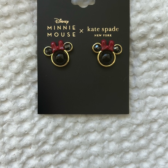 Kate Spade x Disney Minnie Mouse Earrings - Black and Gold - Picture 1 of 4